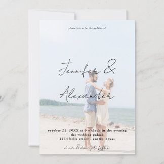 Photo & Big Names Vertical Photo Wedding V2 Invitation