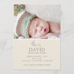 Photo Birth Announcement Bird Announcer