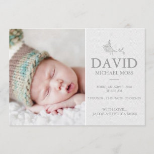 Photo Birth Announcement Bird Announcer