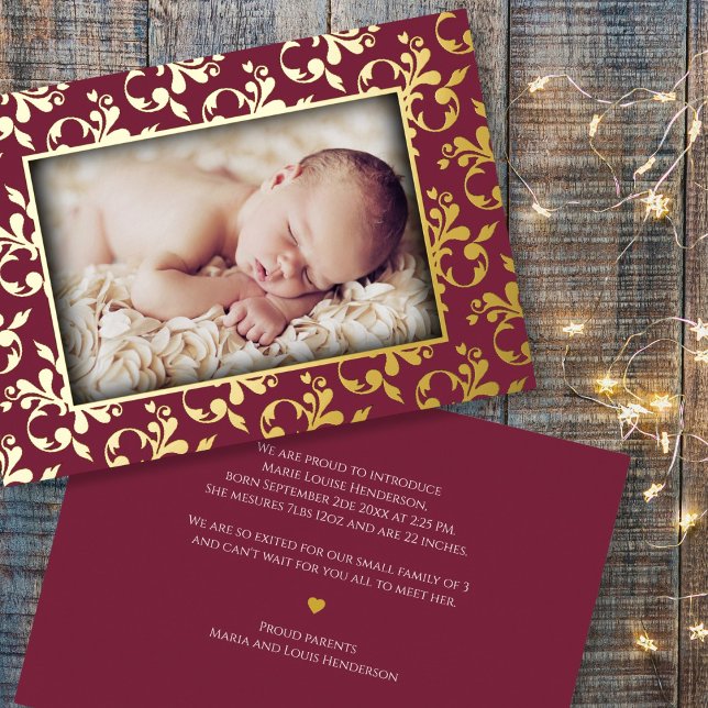 Photo Birth Announcement Foil Card (Creator Uploaded)