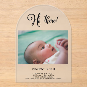  Photo Birth Announcement Frosted Acrylic Card