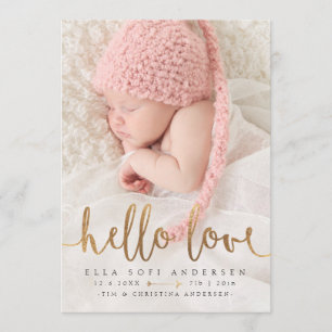 PHOTO BIRTH ANNOUNCEMENT   Girl Boho Gold Arrow