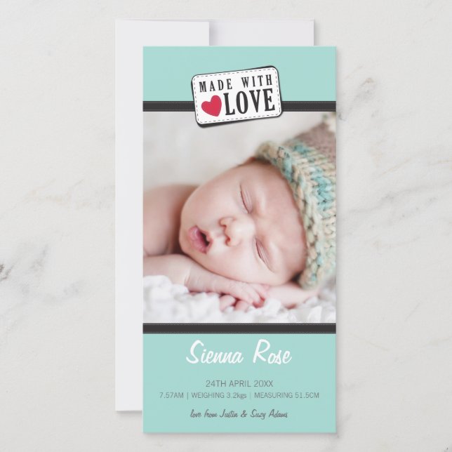 PHOTO BIRTH ANNOUNCEMENT :: made with love 6 (Front)