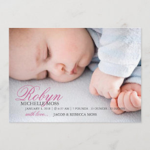 Photo Birth Announcement   Name Photo