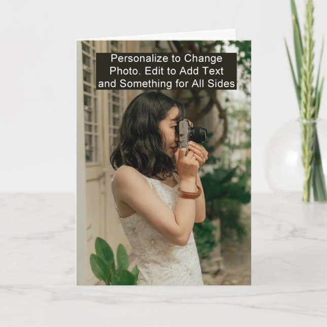 Photo Birthday Congrats Wedding Group Greeting Note Card (Front)