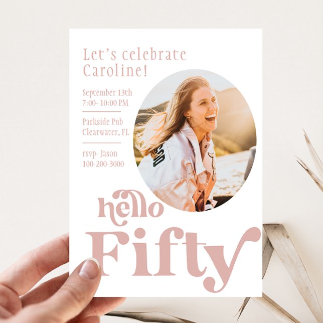 Photo Birthday Invitation for her | Fifty (Creator Uploaded)