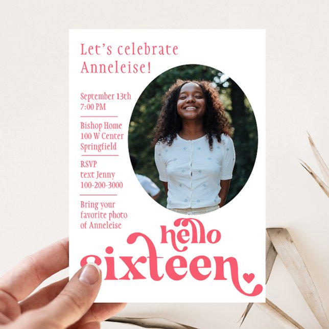 Photo Birthday Invitation for her | Sixteen (Creator Uploaded)