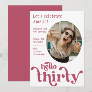Photo Birthday Invitation for her Thirty
