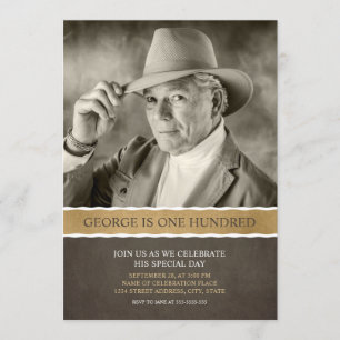 Photo Birthday Invitations 100th Party Picture