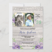 Photo Birthday Party Floral Purple Wood 2 Pictures