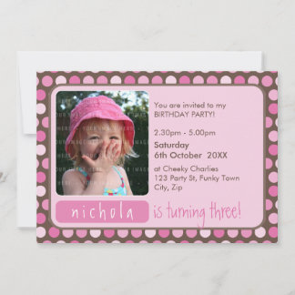 PHOTO BIRTHDAY PARTY  INVITES :: spotty 4L