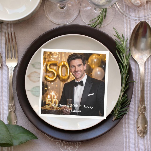 Photo birthday party luncheon napkin (Creator Uploaded)