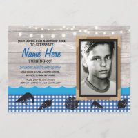 Photo Birthday Party Shrimp Boil Seafood Invite