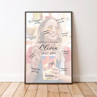 Photo Birthday Signature Guest Book Poster