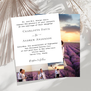 Photo black white formal wedding invitation
