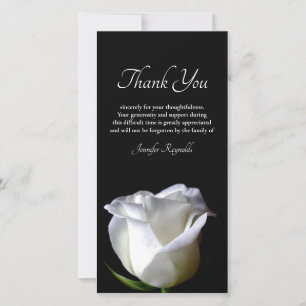 Photo Black & White Sympathy Funeral Thank You Card