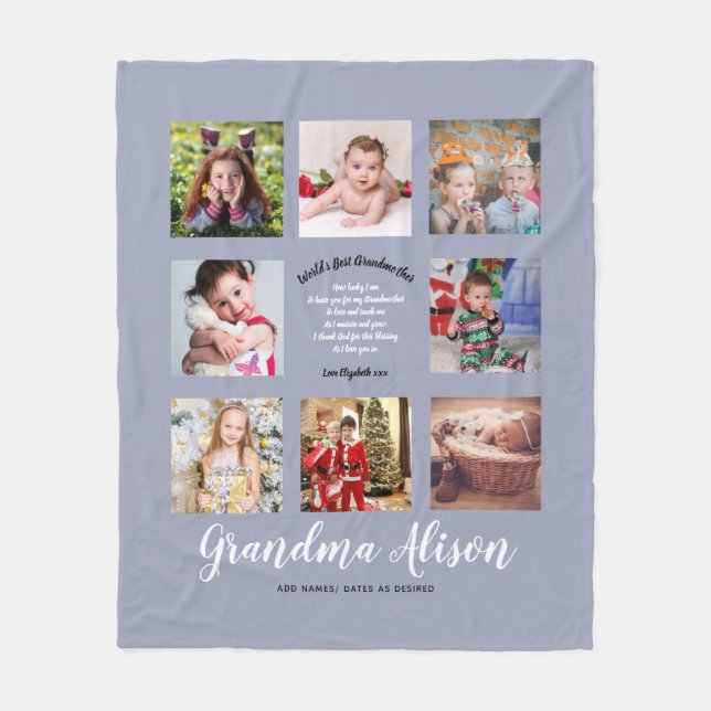 Photo Blanket Grandma Poem Grandpa Family Tree (Front)
