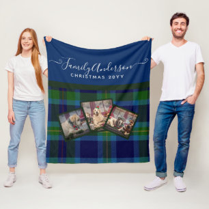PHOTO BLANKET - Miller TARTAN Blue Christmas Gift