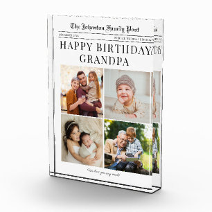 Photo Block, Newspaper Photo Collage for Grandpa Block