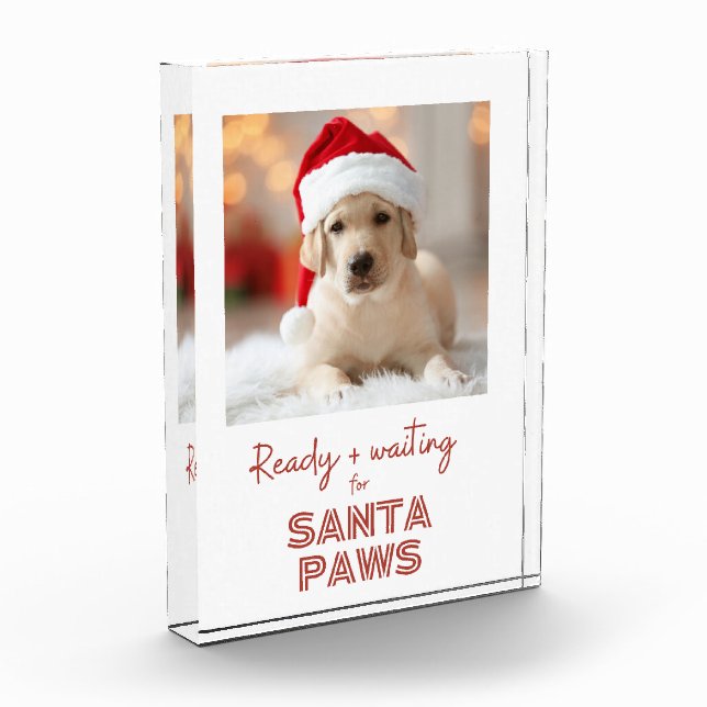 Photo Block, Santa Paws dog lover Christmas Gift (Left)