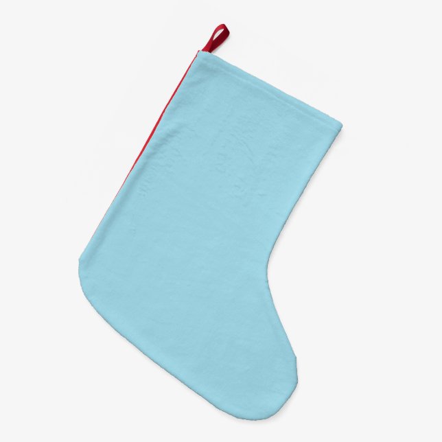 Photo Blue Cool Colour Matching Holiday Christmas Large Christmas Stocking (Front (Hanging))