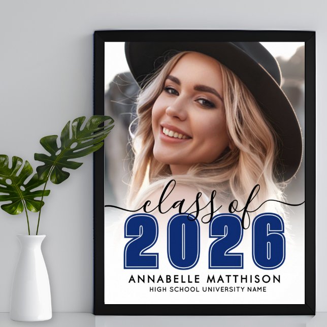 Photo Blue Graduation Party Sign (Photo Blue Graduation Party Sign)