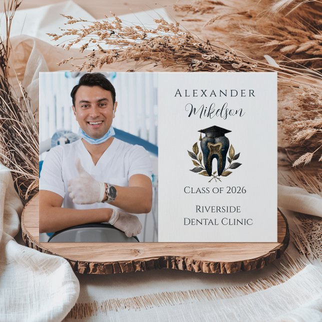 Photo Blue Laurel Dental Graduation Announcement (Creator Uploaded)
