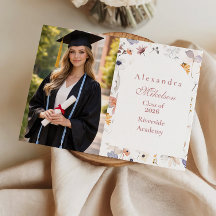 Photo Blush Pink Floral Graduation