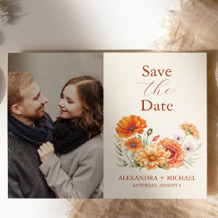 Photo Bohemian Chic Floral Terracotta Wedding Save The Date