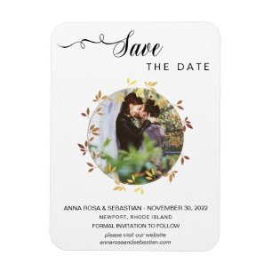 *~* PHOTO Boho Botanical Wedding Save The Date Magnet