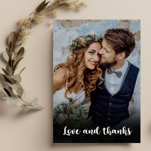 Photo Boho Chic Retro Colourful Floral Wedding Thank You Card