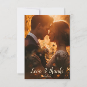 Photo Boho Fall Wildflower Wedding Thank You Card