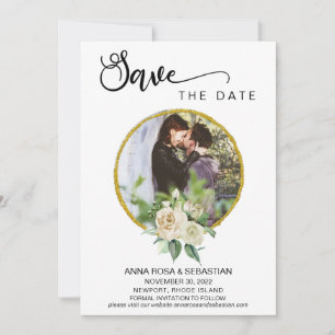 *~* PHOTO Boho Floral Roses Wedding Save The Date