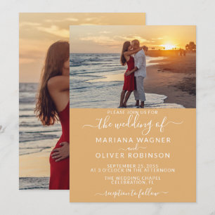 Photo Boho Yellow Wedding Invitation