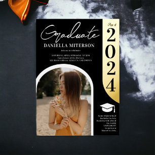 Photo bold 2024 gold arch black graduation