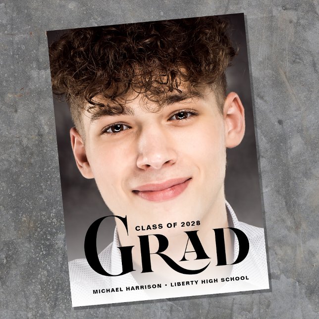 Photo Bold Large Typography Graduation Announcement (Creator Uploaded)