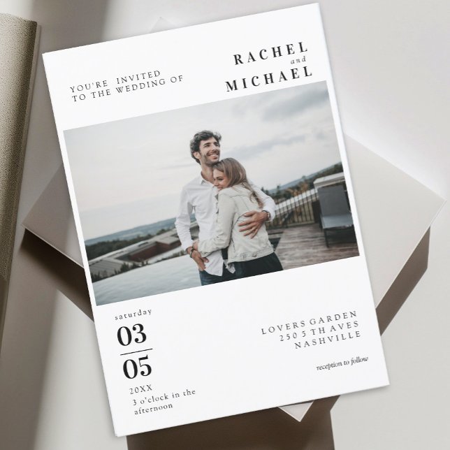 Photo Bold Minimal Trending Wedding  Invitation (Creator Uploaded)