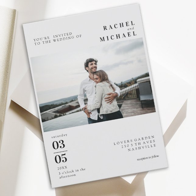 Photo Bold Minimal Trending Wedding  Invitation (Creator Uploaded)