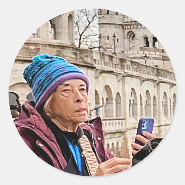 photo bomb classic round sticker (Front)