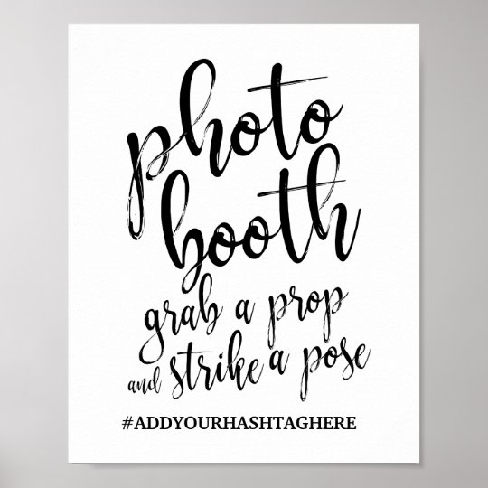 Photo Booth Black and White 8x10 Wedding Sign | Zazzle.com.au