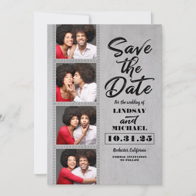 Photo Booth Bookmark Themed Fun Save the Date (Front)