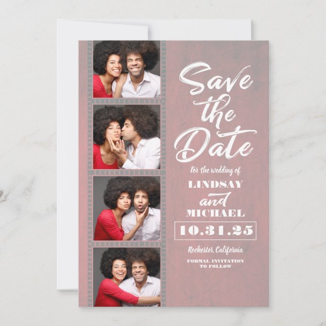 Photo Booth Bookmark Themed Fun Save the Date (Front)