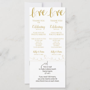 Photo Booth Cards   Love Script - Gold & Beige