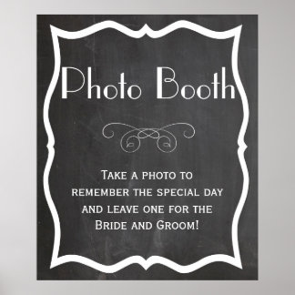 Photo Booth Chalkboard Wedding Sign