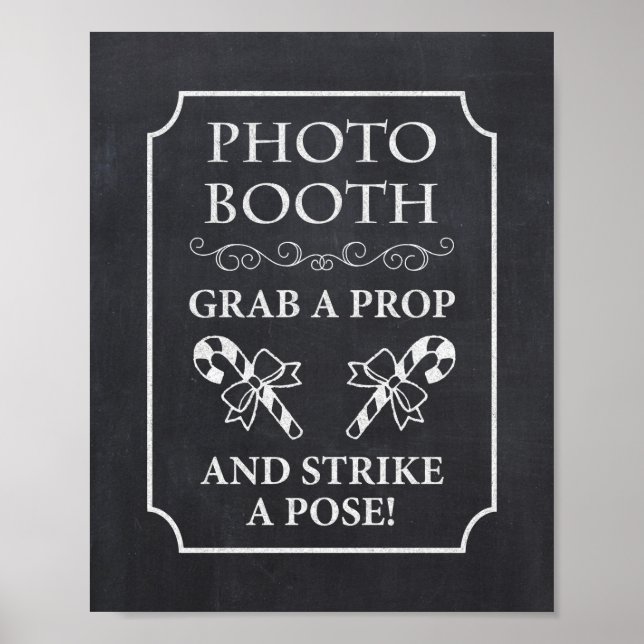Photo Booth Christmas Winter Chalkboard Sign (Front)