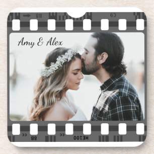 Photo booth film strip personalised photo template coaster