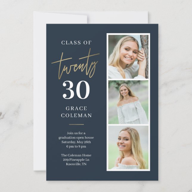Photo Booth Graduation Announcement Invitation (Front)