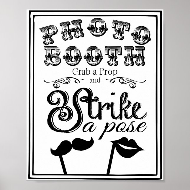 PHOTO BOOTH guest book wedding or party sign (Front)