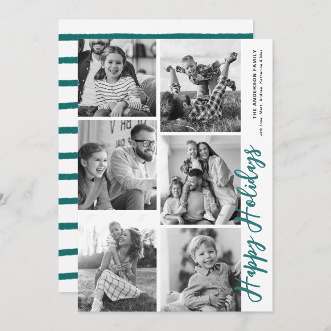 Photo Booth Holiday Card - Evergreen (Front/Back)