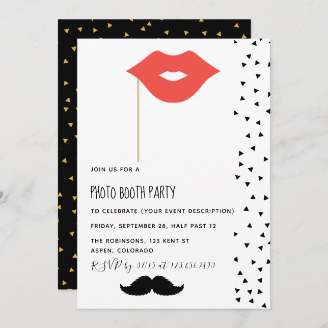 Photo Booth Party Invitation (Front/Back)